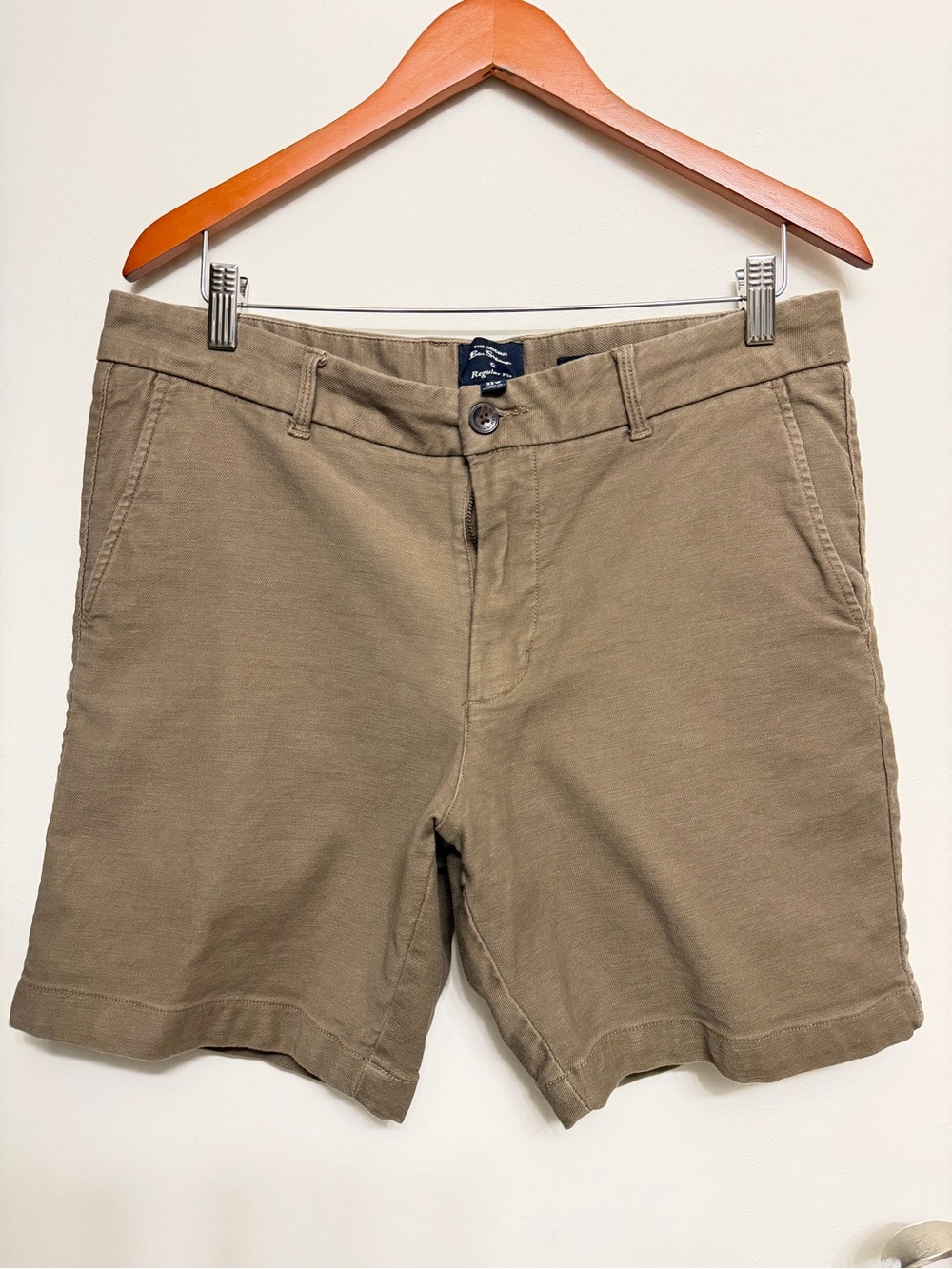 Ben Sherman Khaki Flat Front Chino Shorts